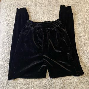 Boohoo Black Velvet Joggers